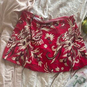 Floral Red Skirt